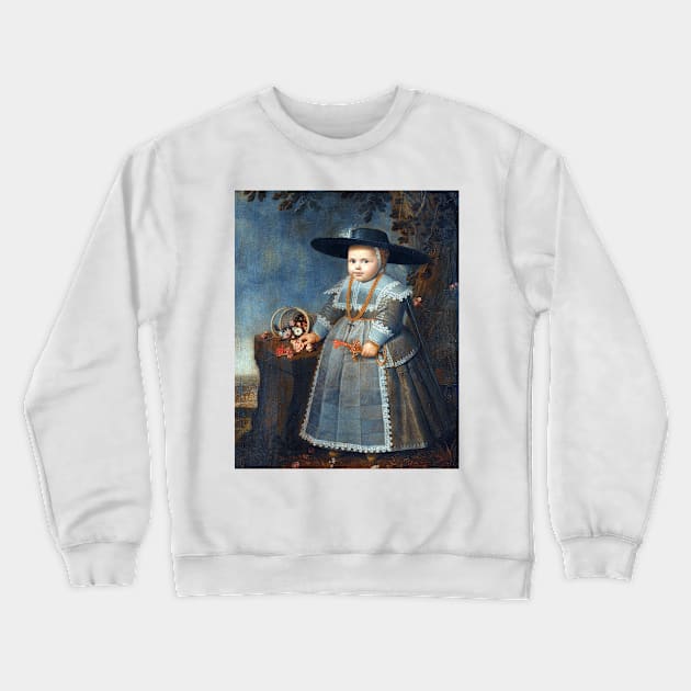 Willem van der Vliet Portrait of a Little Boy Crewneck Sweatshirt by pdpress